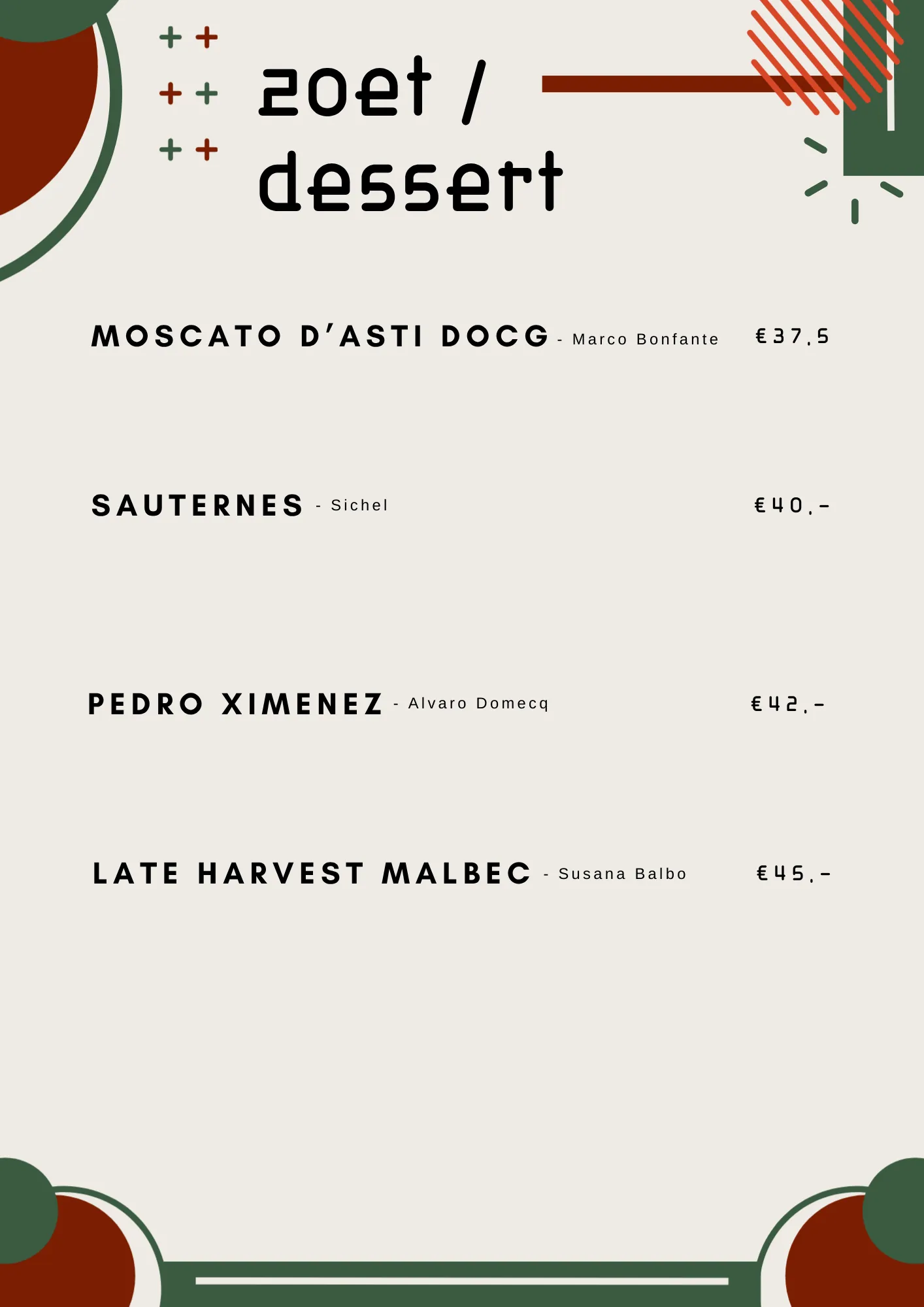 Zoet / dessert